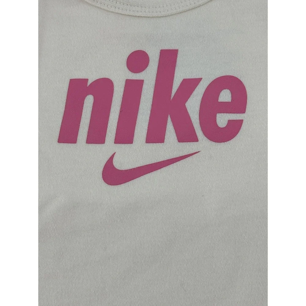 Nike Baby‎ Girls Bodysuit 3M Cream Pink Logo Short Sleeve One Piece J229-A0S